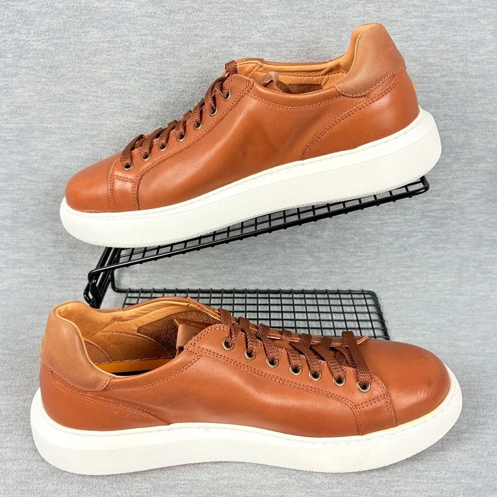 Samuel Hubbard Sunset Sneakers Mens 10.5 Brown Tan Leather Lightweight Comfort